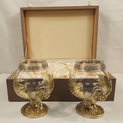 Набор из 2-х бокалов для коньяка "Два дракона" (подарочный футляр)