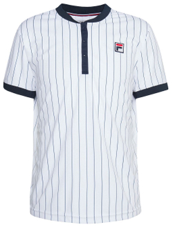 Мужское теннисное поло Fila T-Shirt Stripes Button M - белый