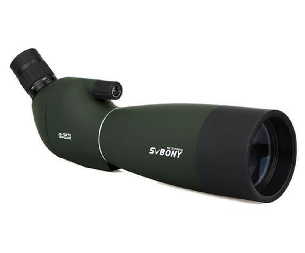 Зрительная труба SVBONY SV28 25–75x70 WP со штативом, зеленая - фото 3