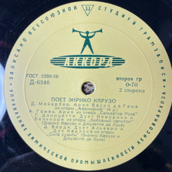 Винтажная виниловая пластинка LP Энрико Карузо Enrico Caruso Поет (СССР 1960)