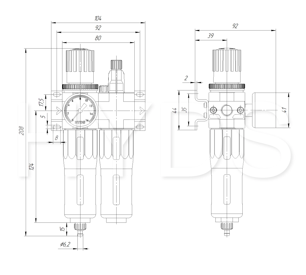 FRC-1/8-D-MINI Блок подготовки воздуха G1/8, 16 бар