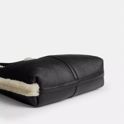 COACH СУМКА ЧЕРЕЗ ПЛЕЧО ИЗ ОВЧИНЫ BROOKLYN 28, ЧЕРНЫЙ