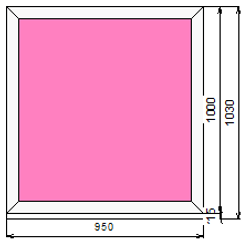 Пластиковое окно  1000 х 950 ТермА Эко с глухой створкой