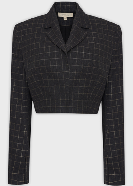 Жакет укороченный в клетку