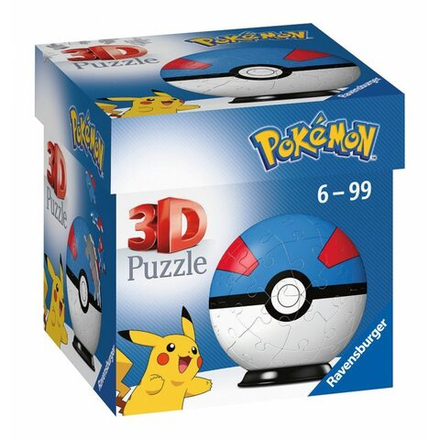 Ravensburger - 3D Пазл Покемон Покебол Синий 54 шт. 112654