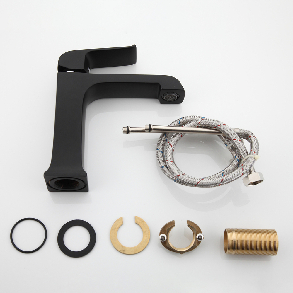 Смеситель для раковины 35к G1050 GAPPO литой, п/гайку, ЧЕРНЫЙ