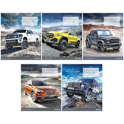 Тетрадь школьная А5 12л клетка "Техника. Extreme adventure" (Спейс) микс цветов (комплект 3 шт)