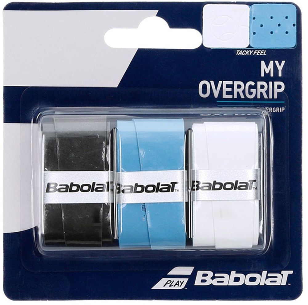 Теннисные намотки Babolat My Overgrip black/blue/white 3P