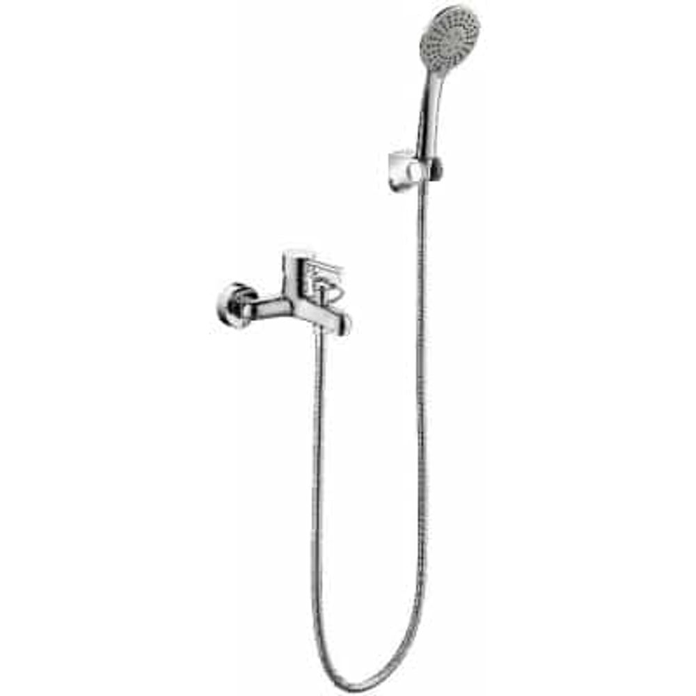 F6332366CP-01-RUS BRAVAT SLIM Смеситель для ванны короткий излив с аксессуарами (к/к 12)