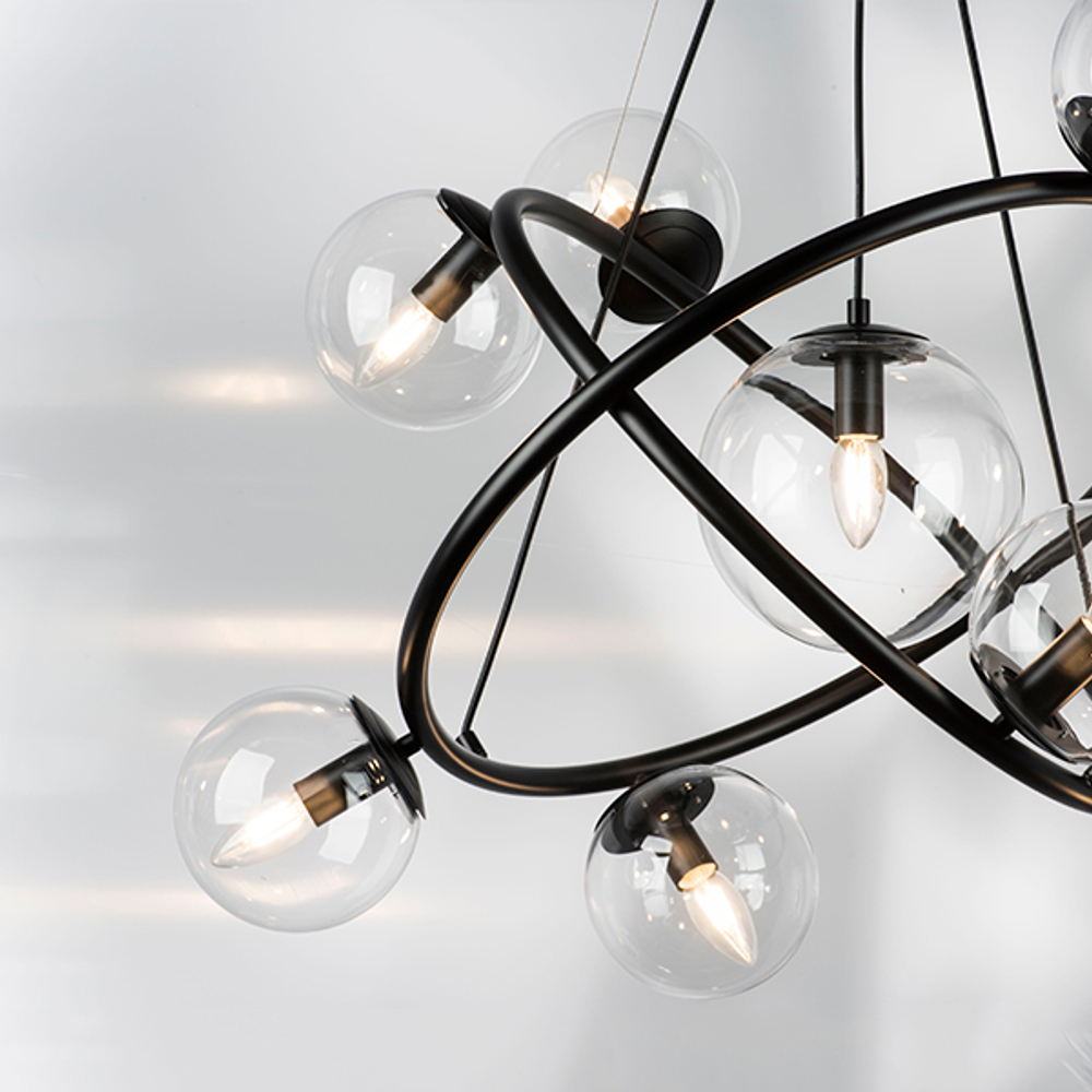 815390 Люстра CROCO 9х40W E14 ЧЕРНЫЙ МАТОВЫЙ