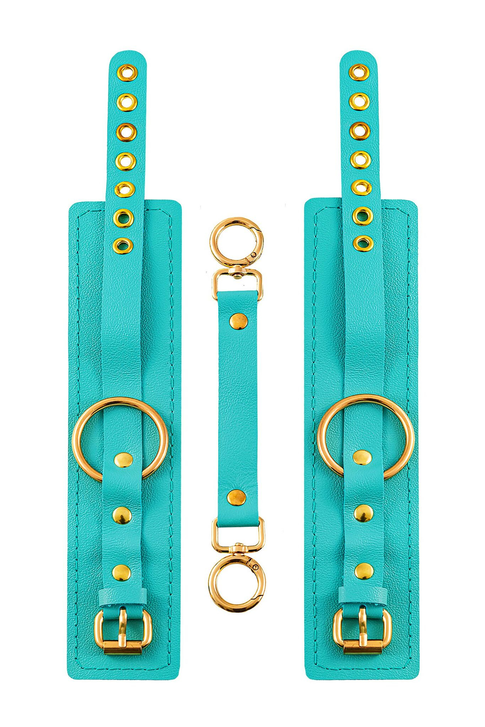 Голубые однослойные кожаные оковы (Цвет: голубой)