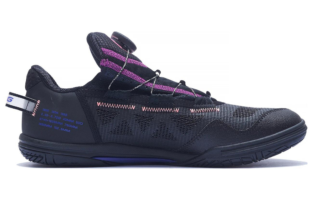 Li Ning Low top Cushioning, Wear Resistant Table Tennis Shoes Unisex Black