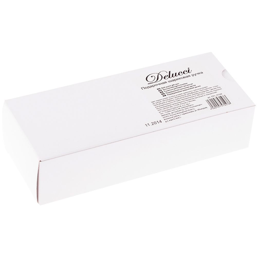 Ручка шариковая Delucci "Evento" синяя, 1,0мм, цвет корпуса - черный/золото, поворот., подарочная упаковка