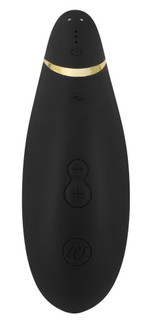 Чёрный бесконтактный клиторальный стимулятор Womanizer Premium