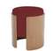 Пуф Lagom (бордовый FiberGuard, натуральный дуб)