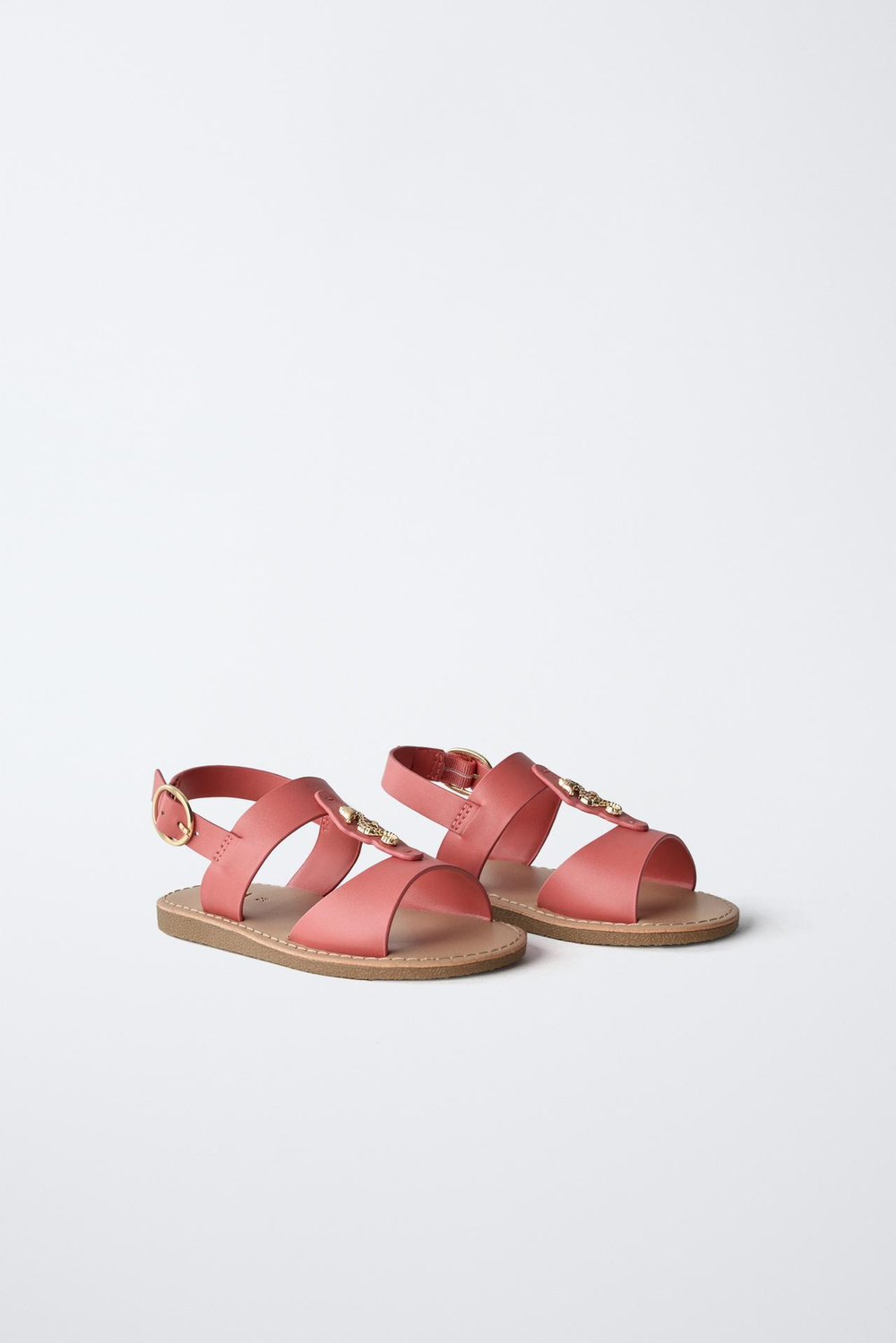 ZARA САНДАЛИИ С ДЕКОРАТИВНЫМИ ДЕТАЛЯМИ, ФУКСИЯ