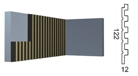 Стеновая панель Контур окрашенная, 122x12 мм