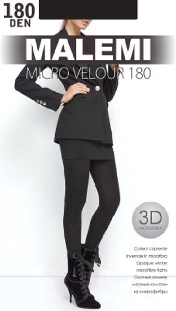 Malemi Micro Velour колготки микрофибра 180 den nero р.4