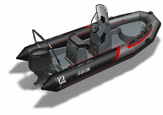 Лодка надувная ZODIAC PRO 550 RACING NEO хайпалон-неопрен ( черно-серые баллоны, серый корпус )