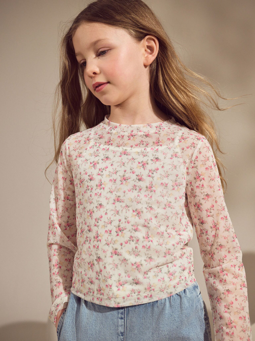 Лонглив для девочки Next AN5-294, Белый, Розовый