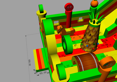 Коммерческий надувной батут « Спелый абрикос», 10*6*5 м