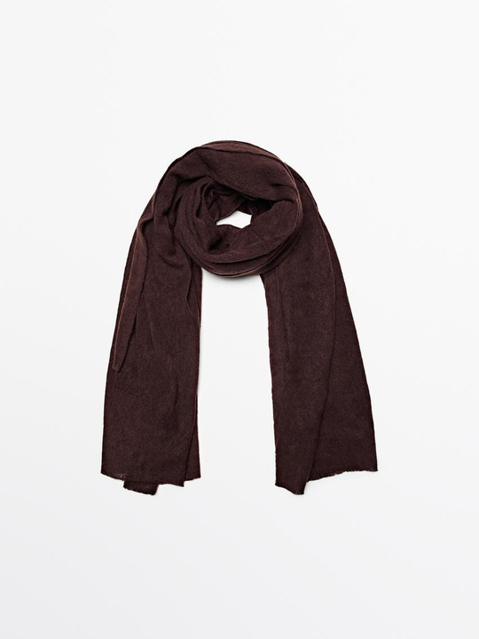 Massimo Dutti Шарф из 100% кашемира, бургунди