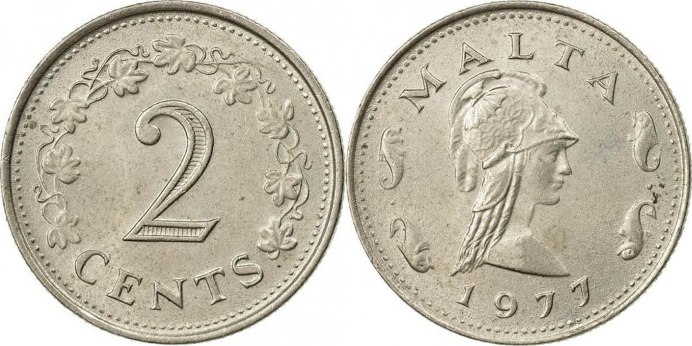 Мальта 2 цента, 1972-1982 Пентесилея XF