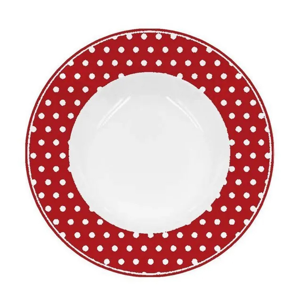 Глубокая тарелка Red with dots 22 см