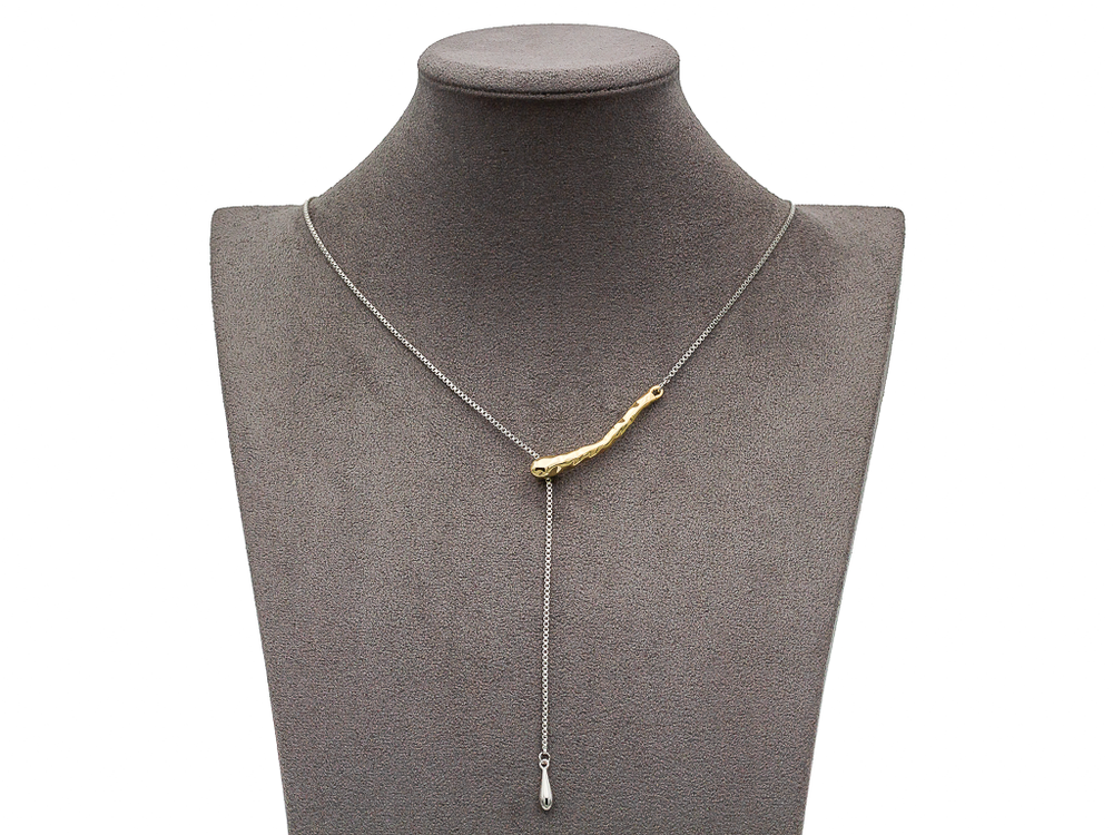 Колье Абстракция, биколор (регулируемое)