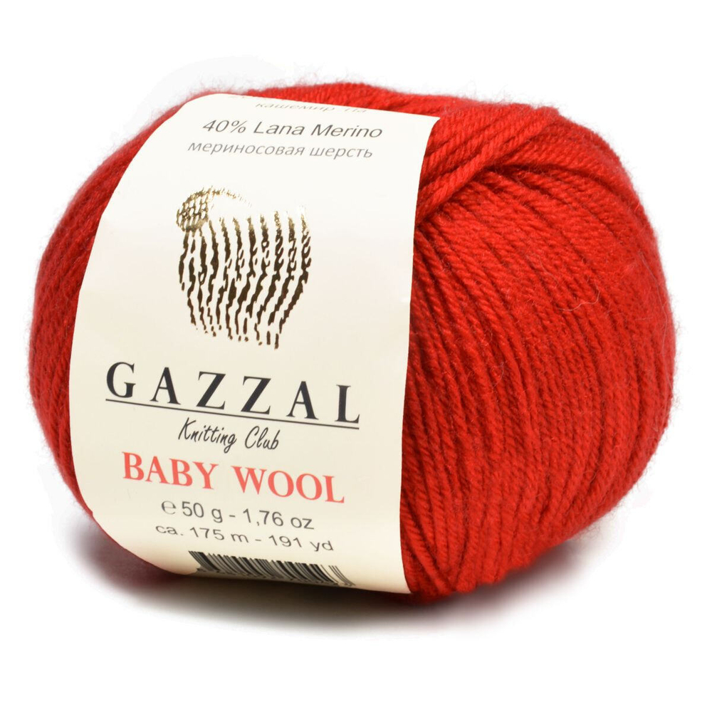 Пряжа GAZZAL Baby Wool 50 гр. 175 м цвет 811 состав: 40% шерсть мериноса, 20% кашемир ПА, 40% акрил