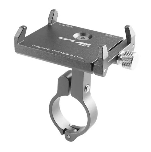 Держатель для смартфона 09-300174 алюминиевый фрезерованный на руль/вынос 20-31,8мм, регулировки ширины 55-100мм, PRO1 серый GUB