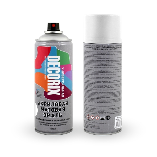 Эмаль аэрозольная DECORIX универсальная Белый матовый А24 (0,52л) 0101-24 DX