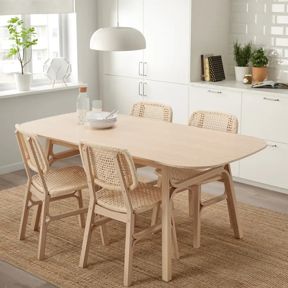Обеденный набор - VOXLÖV IKEA/ ВОХЛОВО ИКЕА,180х90 см, дерево