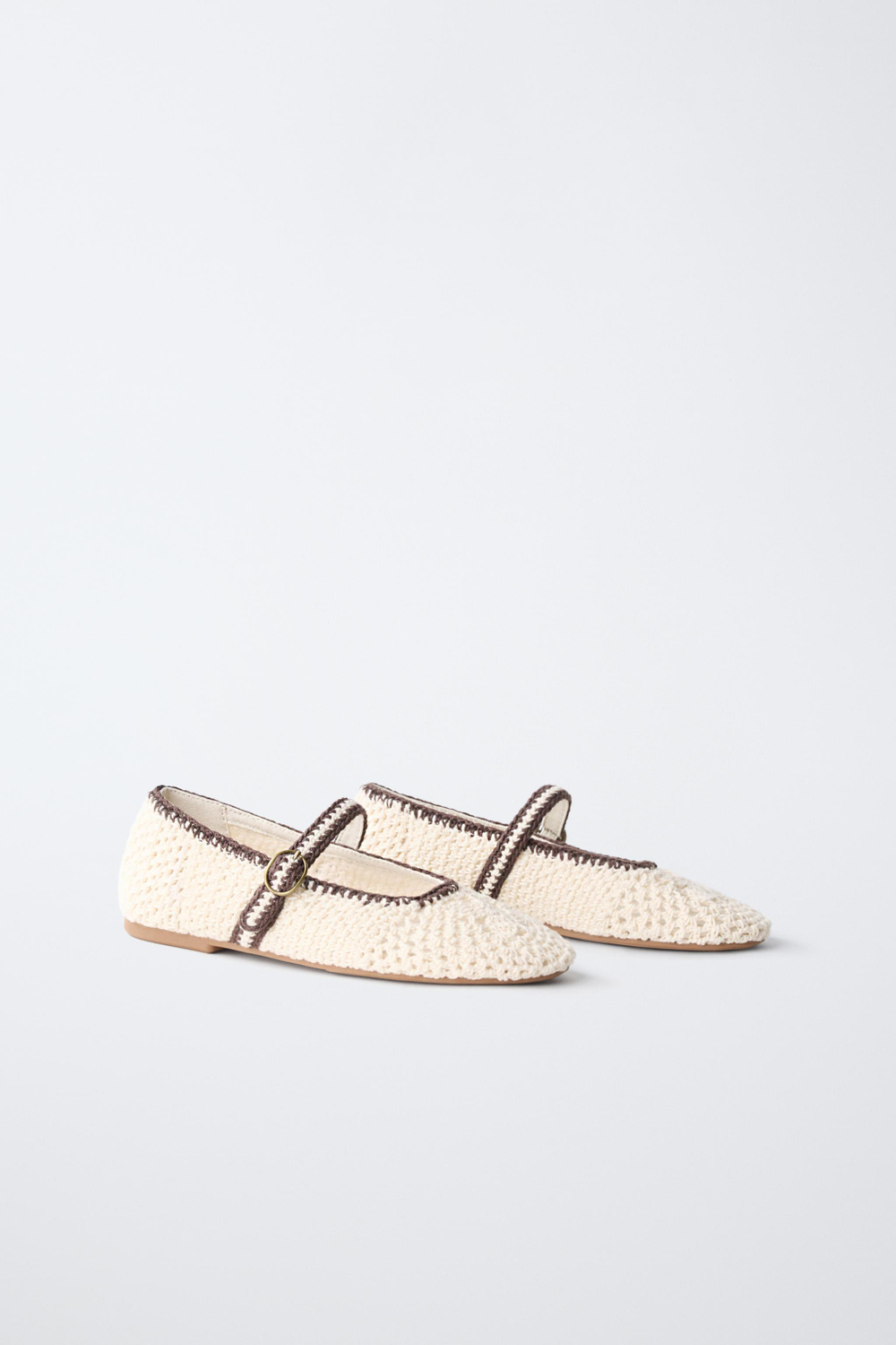 ZARA БАЛЕТКИ, ЭКРЮ