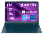 Ноутбук  Irbis 14NBC1003 14 ", Celeron, 4 Гб RAM, 128 Гб SSD, UHD Graphics 600, Синий