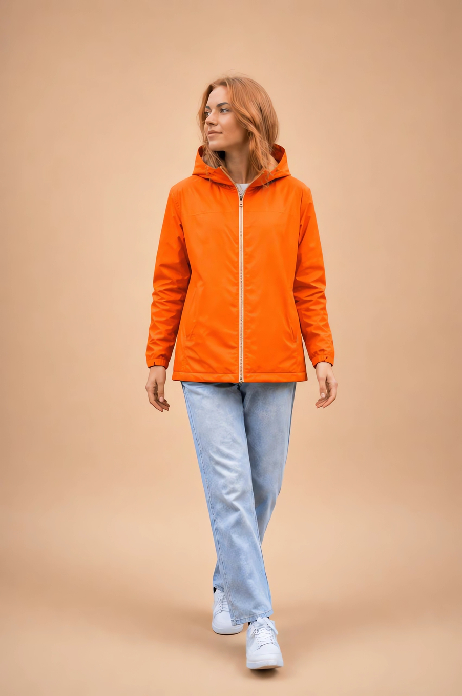 Плащ-ветровка женская "HN-19" оранжевый