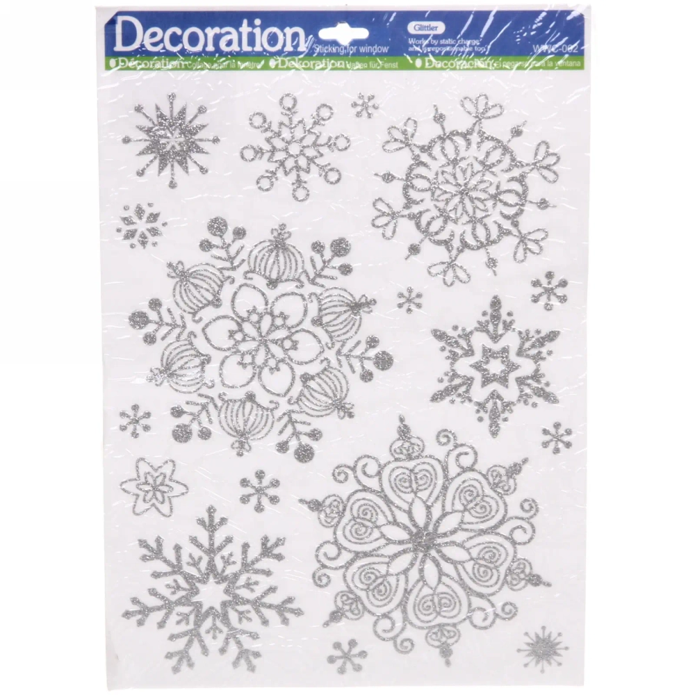 Набор наклеек «Снежное серебро» , лист 20х28,5 см,микс