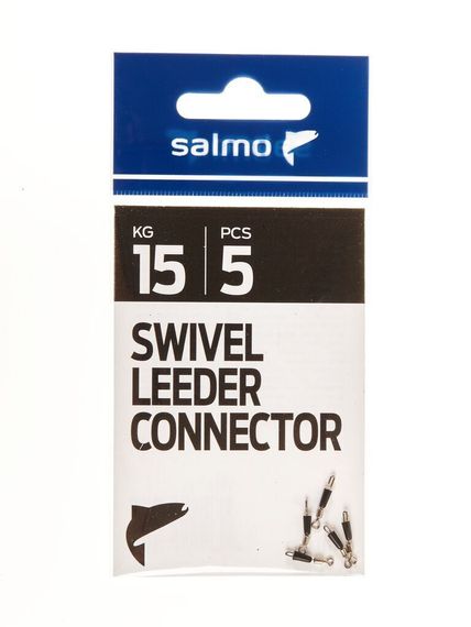 Коннекторы для поводков с вертлюгом Salmo 15кг 5шт.
