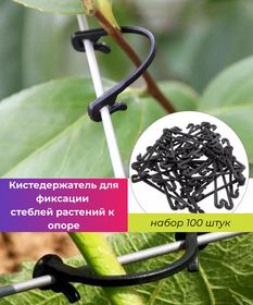 Крепеж-подвязка для сада набор 100 шт, Кистедержатель для фиксации стеблей растений к опоре, Зажимы для поддержки винограда, крючок для садовых овощей