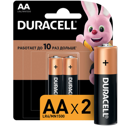 DURACELL Батарейки AA (LR6), 1,5V, 2шт