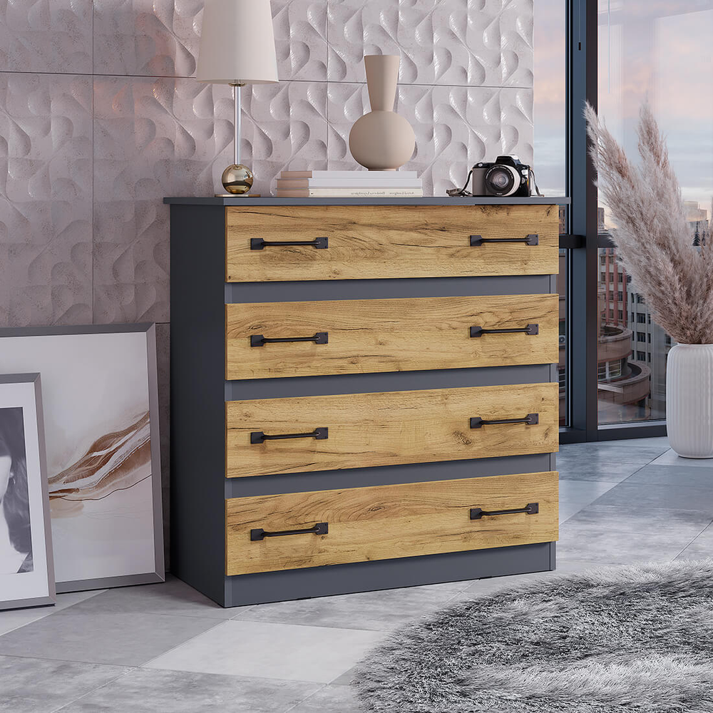 Комод Лофт графит/крафт