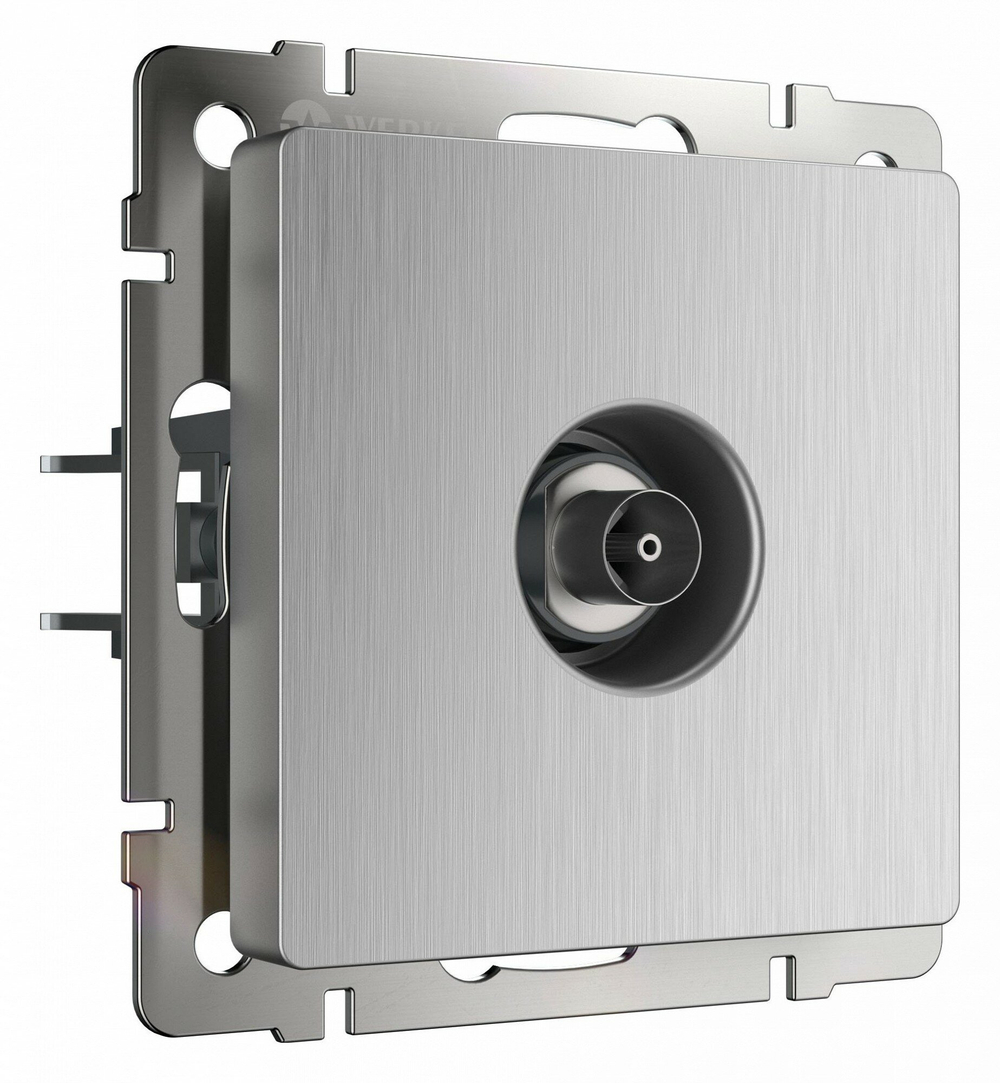 ТВ-розетка оконечная Werkel cеребряный рифленый W1183009