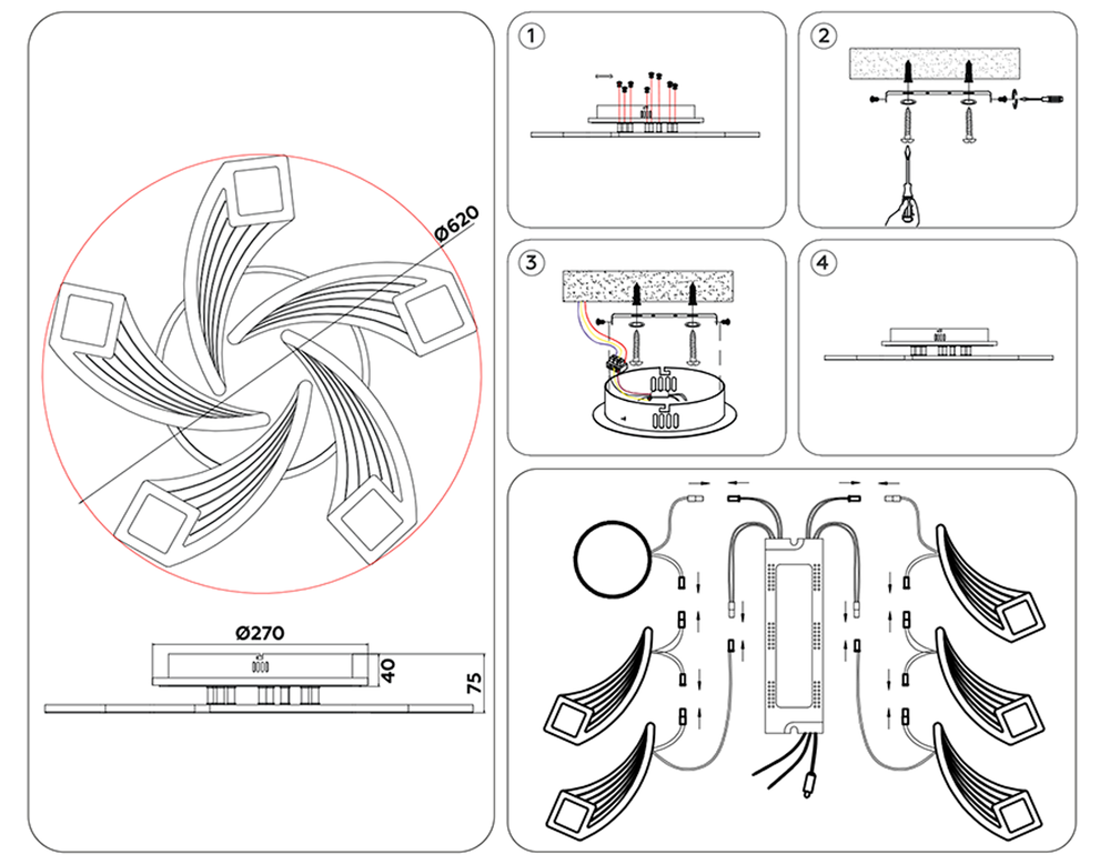 Ambrella Потолочный светодиодный светильник с пультом Original FA4478