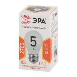 Лампочка светодиодная ЭРА STD LED P45-5W-827-E27 E27 / Е27 5Вт шар теплый белый свeт | Лампы cветодиодные Шар (G/P)