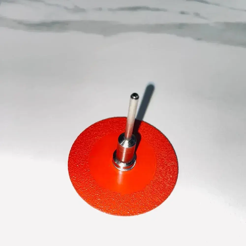Диск алмазный " Красный ДРАКОН " 3 штс оправкой для гравера по керамограниту/стеклу 50 мм/80-100Grit