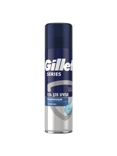 GILLETTE SERIES гель д/бритья 200мл.(увлажн.) с маслом какао