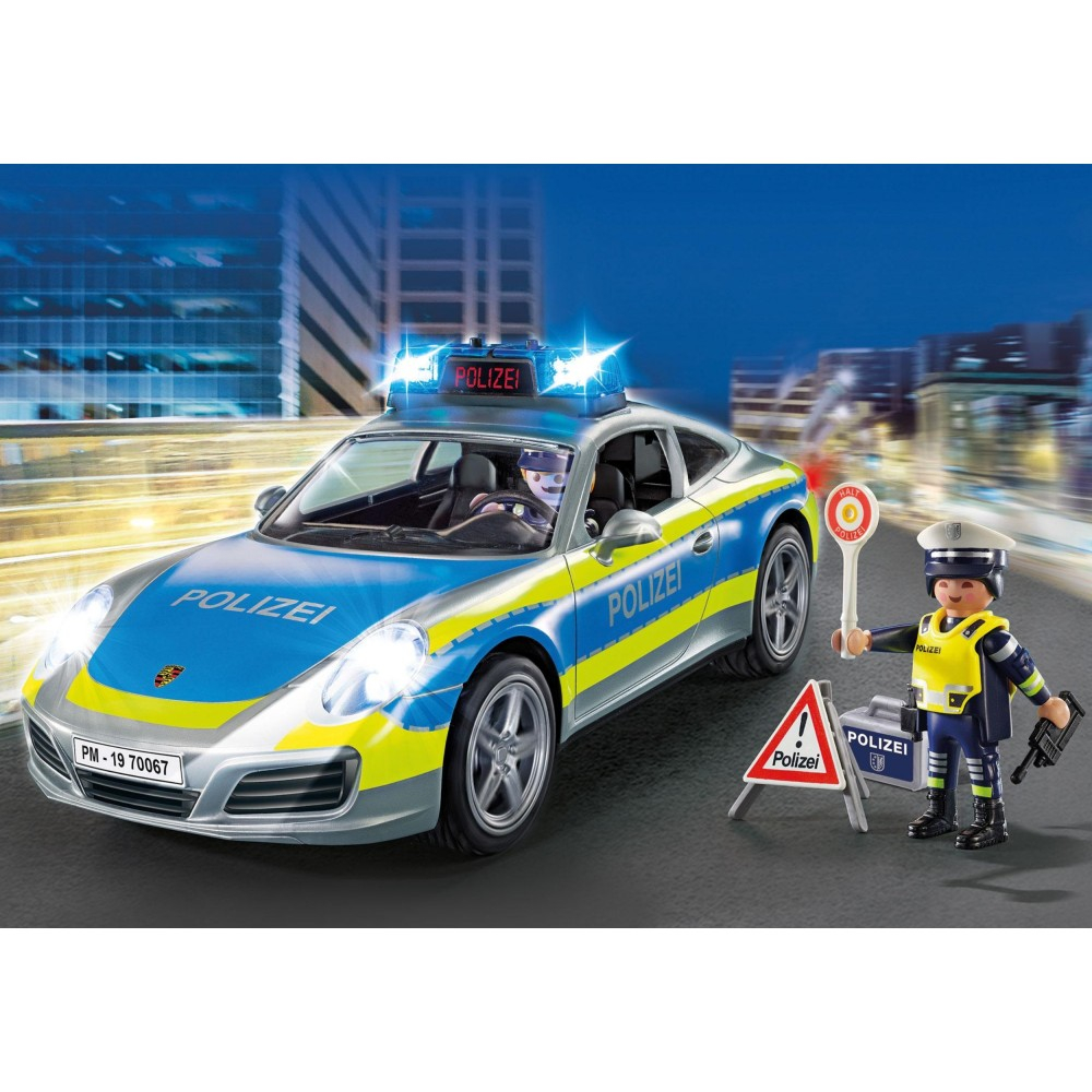 Игровой набор Playmobil 70067 Полицейский автомобиль Porsche 911 Carrera 4S свет и звук 70067 36 деталей — фото 3