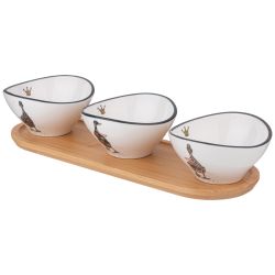 НАБОР САЛАТНИКОВ НА ДЕРЕВ. ПОДСТАВКЕ LEFARD "FAMILY FARM" 4 ПР. 27*9,2*5,3 СМ (КОР=16НАБ.)