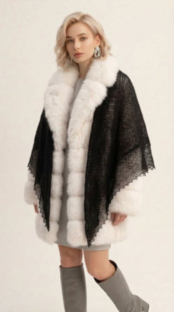 Оренбургский пуховый платок-паутинка А140-07 черный