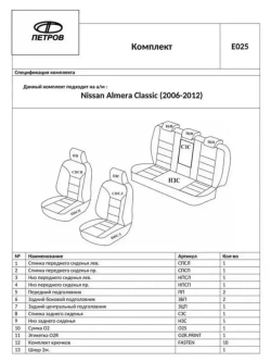 Чехлы на Ниссан Альмера Классик B10 (2006-2012)